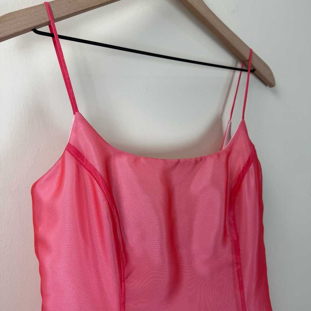 ABS by Allan Schwartz Iridescent Pink Evening Ball Gown Size 10 NWT Vintage Y2K - Picture 10 of 14